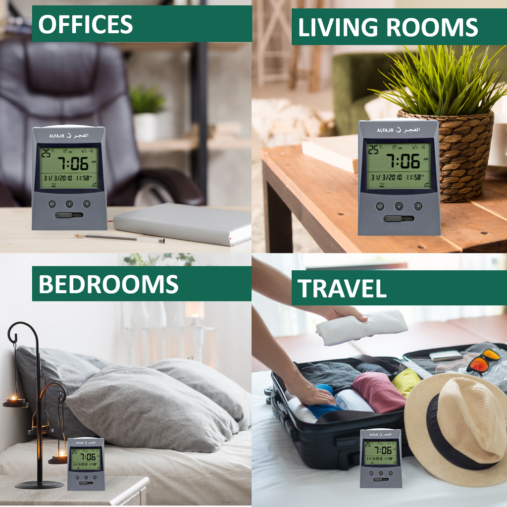 Alfajr Small Automatic Worldwide Digital Azan Prayer Table Desk Clock For Different Places