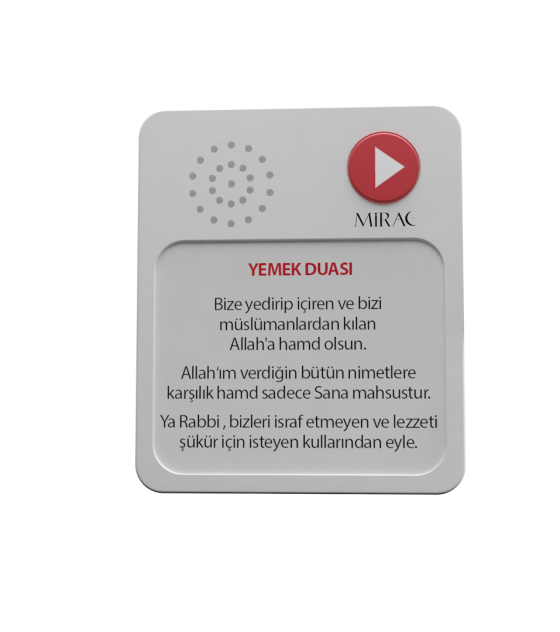 Mirac Islamic Motion Sensor Audible Dua Set for Eating With White Color