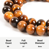 Tasbih Tiger Eye - Large - 99 Beads (8mm)