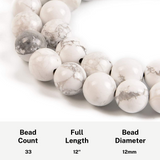 Tasbih Howlite - 33 Beads (12mm)