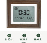 Alfajr CF-19 Azan Clock (White) with Detachable Frame (Sepia Brown)