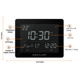 Alfajr CF-19 Azan Clock (Black) with Detachable PS Frame (Sepia Brown)