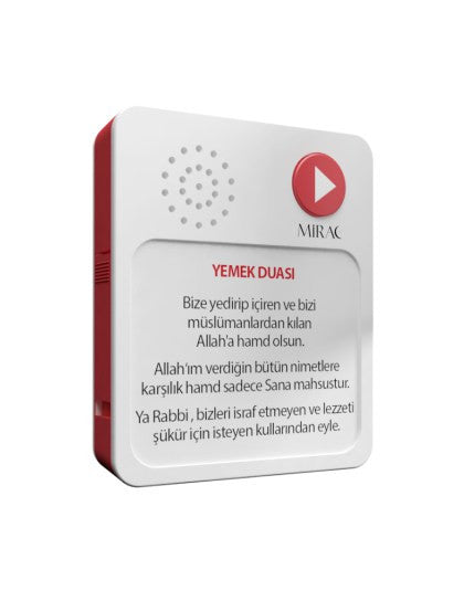 Mirac Islamic Motion Sensor Audible Dua Set for Eating With White color and Operating Button