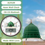 Alfajr Ana-Digital Large Round Automatic Azan Prayer Qibla Muslim Wall Clock CR-23 (Madinah)