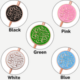 Islamic Metal/Copper Round Bookmark Set (Black, White, Green, Pink, Blue)