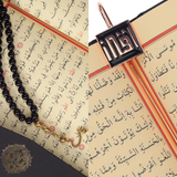 AzanClk Premium Kaaba Design Holy Quran Gift Set – Elegant Quran with Black Aqiq Tasbih Prayer Beads & Kufic IQRA Bookmark – Luxury Islamic Gift for Ramadan, Eid, Zikr, Meditation, Home or Mosque