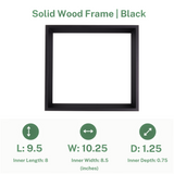 Solid Wood Frame for Alfajr CW-15 Azan Wall Clocks - Black