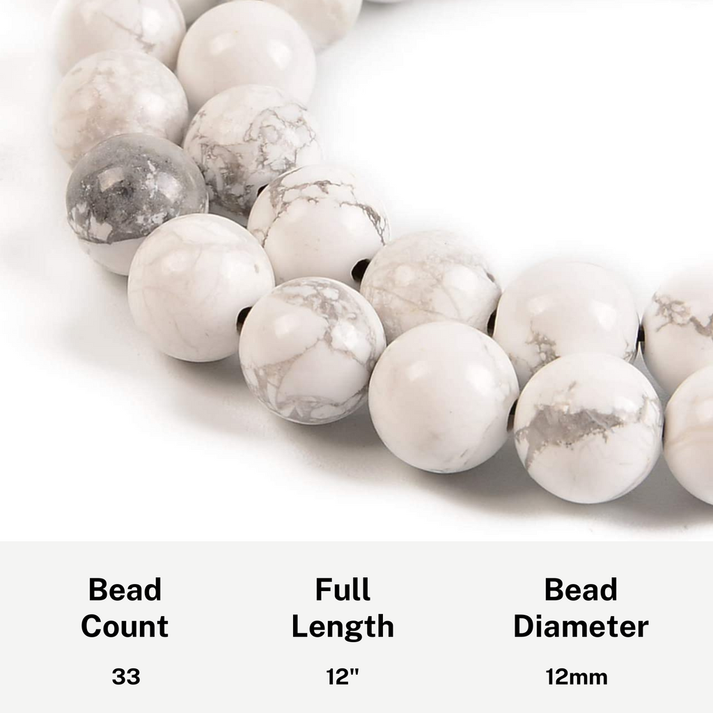 Number Beads 12mm White
