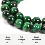 The Devoted One - Majestic Green Tiger Eye Tasbih - 99 Prayer Beads