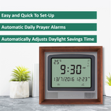 Alfajr CW-15 Azan Clock with Detachable Solid Wood Frame (Walnut)