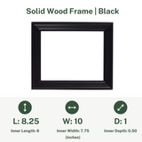 Solid Wood Frame for Alfajr CF-19 Azan Wall Clocks - Black