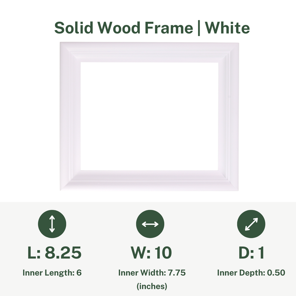 Solid Wood Frame for Alfajr CF-19 Azan Wall Clocks - White