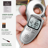 AL-FAJIA Digital Portable Tasbih Counter Azan Clock Reminder Islamic Auto Prayer Time (Silver)