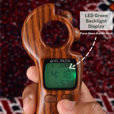 AL-FAJIA Digital Portable Tasbih Counter Azan Clock Reminder Islamic Auto Prayer Time (Light Brown)