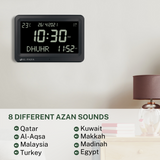AL-FAJIA Automatic Worldwide Digital 8 Azan Sounds Wall and Desk Clock FAJ-113 (Black)