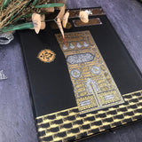 Kaaba Design Holy Qur'an Karim Book with IQRA Book Mark Pages in Arabic Font
