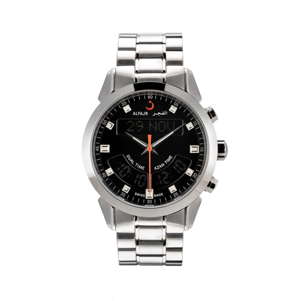 Alfajr WA-10S Luxury Deluxe Watch Steel Band - Black