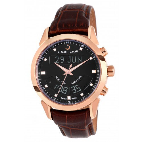 Alfajr WA-10B Deluxe Brown Leather Watch