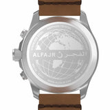 Alfajr WH-24 Dynamic 360 Leather Azan Wrist Watch - Black Dial