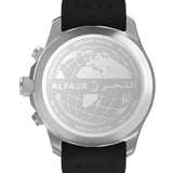 Alfajr WH-24 Dynamic 360 Rubber Azan Wrist Watch - Silver Dial