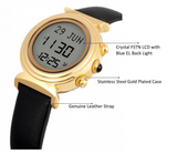 Alfajr WF-14L Round Gold Plated Stainless Steel Gold Plated Watch With FSTN Display