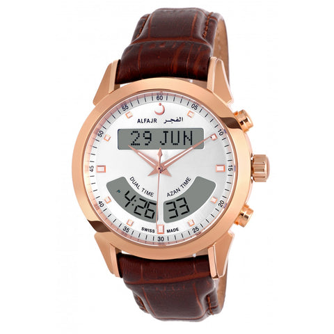 Alfajr WA-10B Deluxe Brown Leather Watch