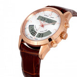 Alfajr WA-10B Deluxe Brown Leather With Analog and Digital Dial